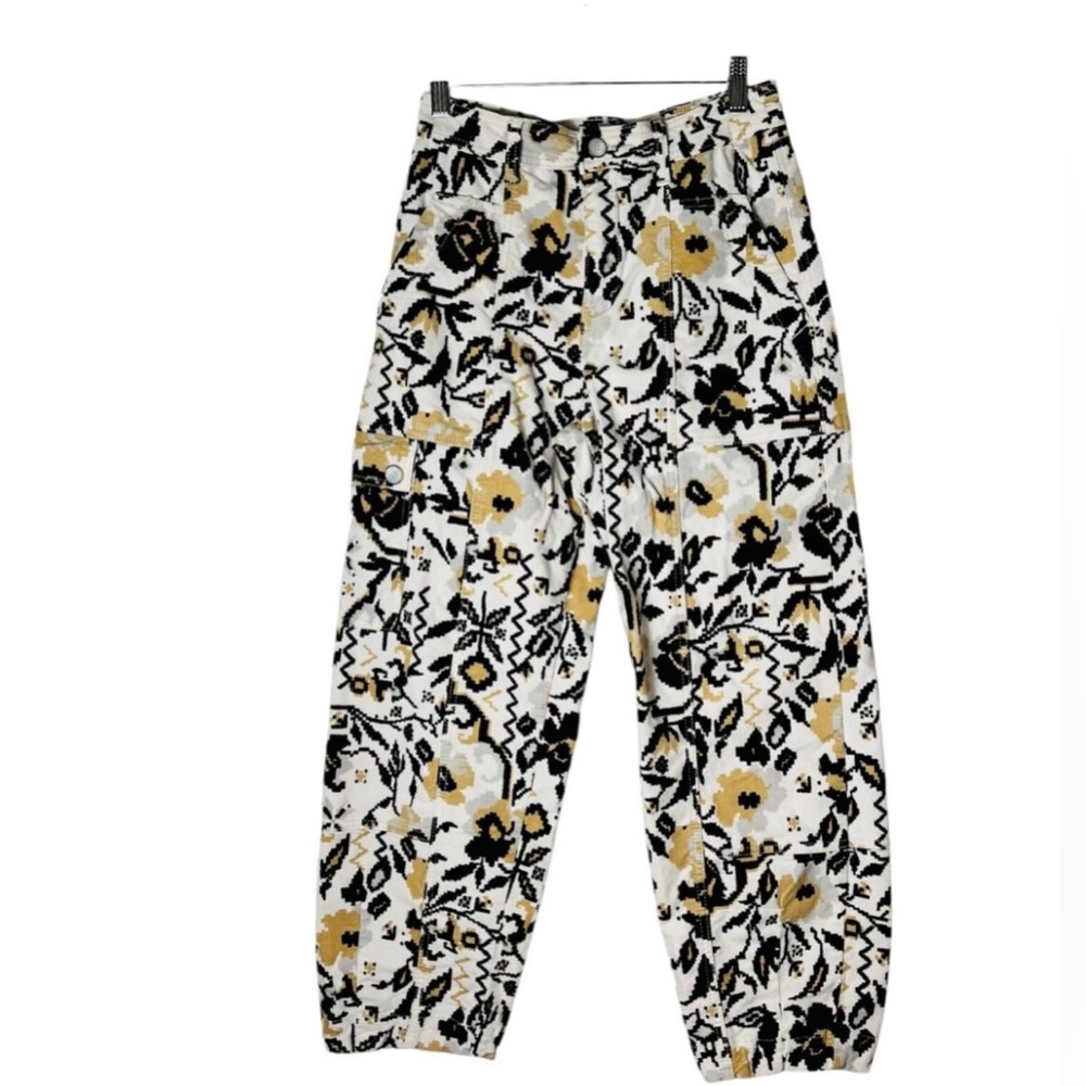 Anthropologie Floral Tapered Barrel Pilcro Pants